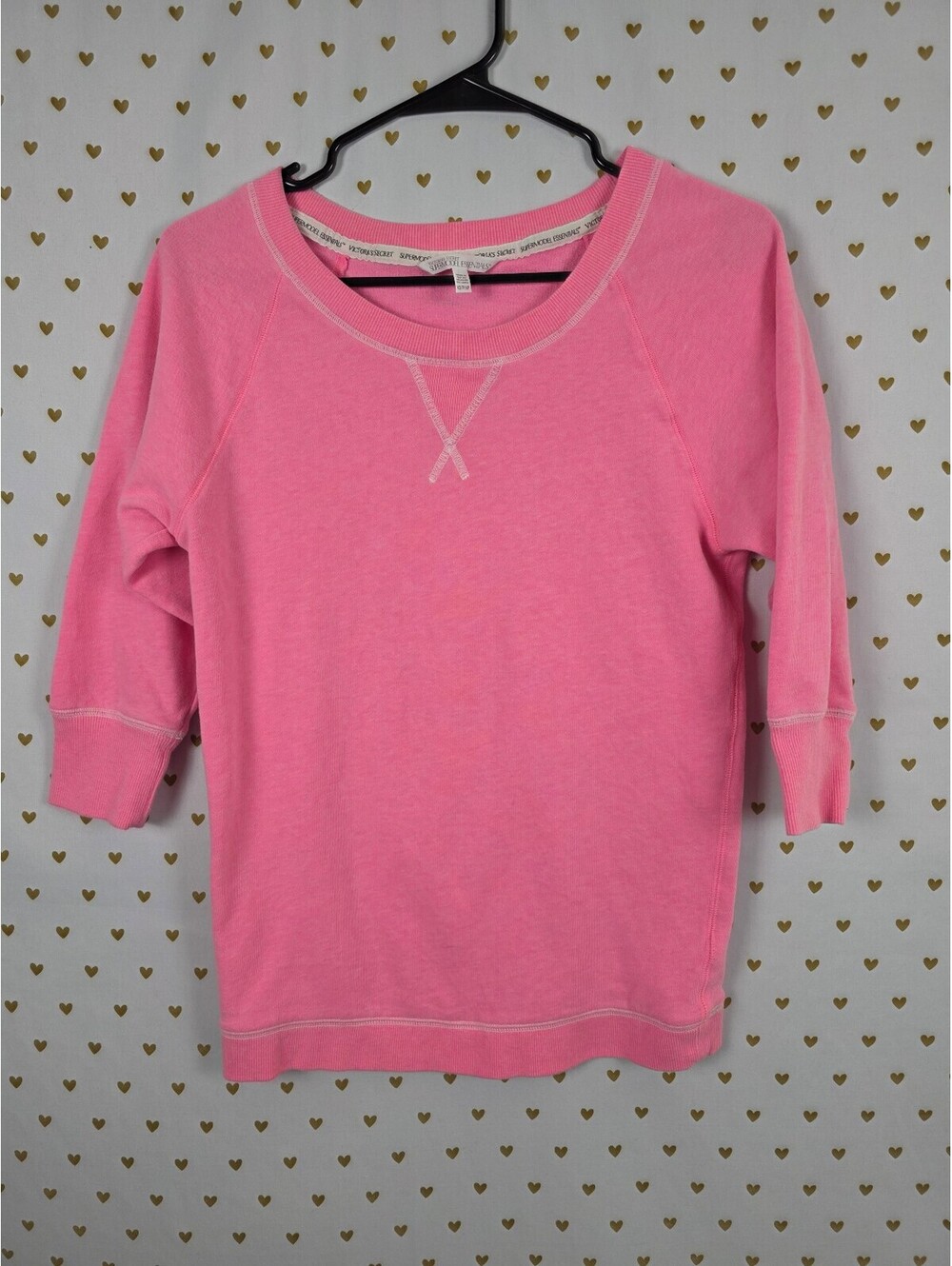 Victorias Secret Angels Wings Quarter Sleeve Pink Sweater Supermodel Essentials